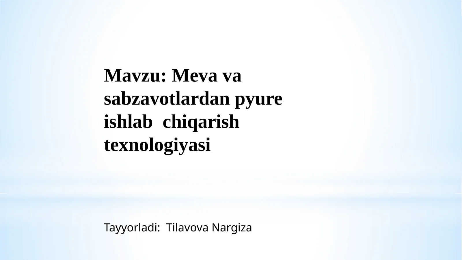 Mevavasabzavotlardanpyureishlabchiqarishtexnologiyasi