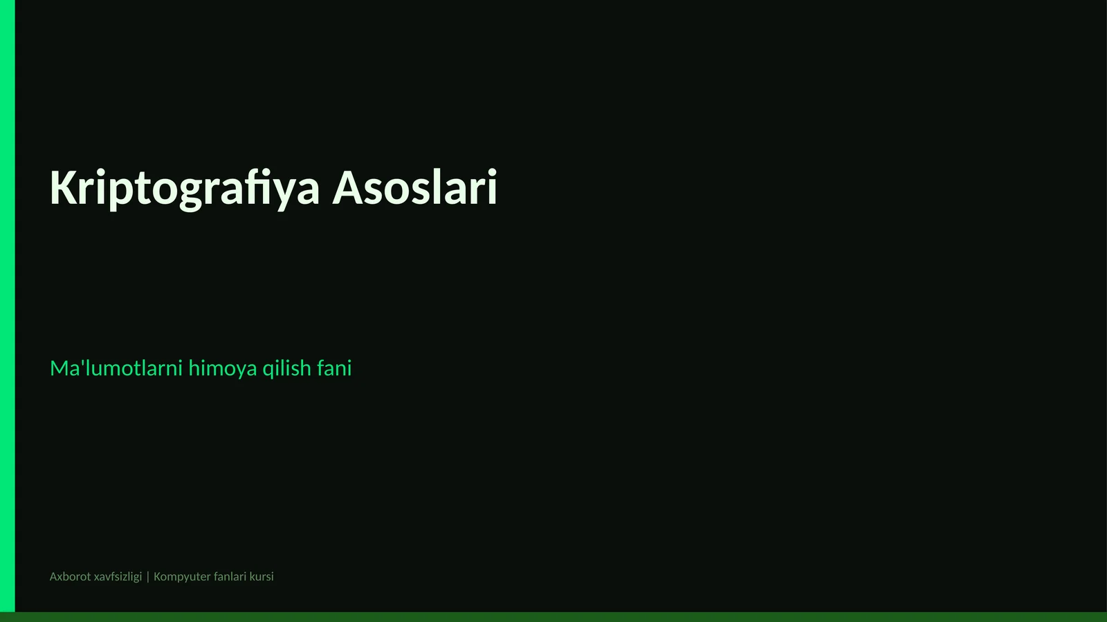 Kriptografiya Asoslari
