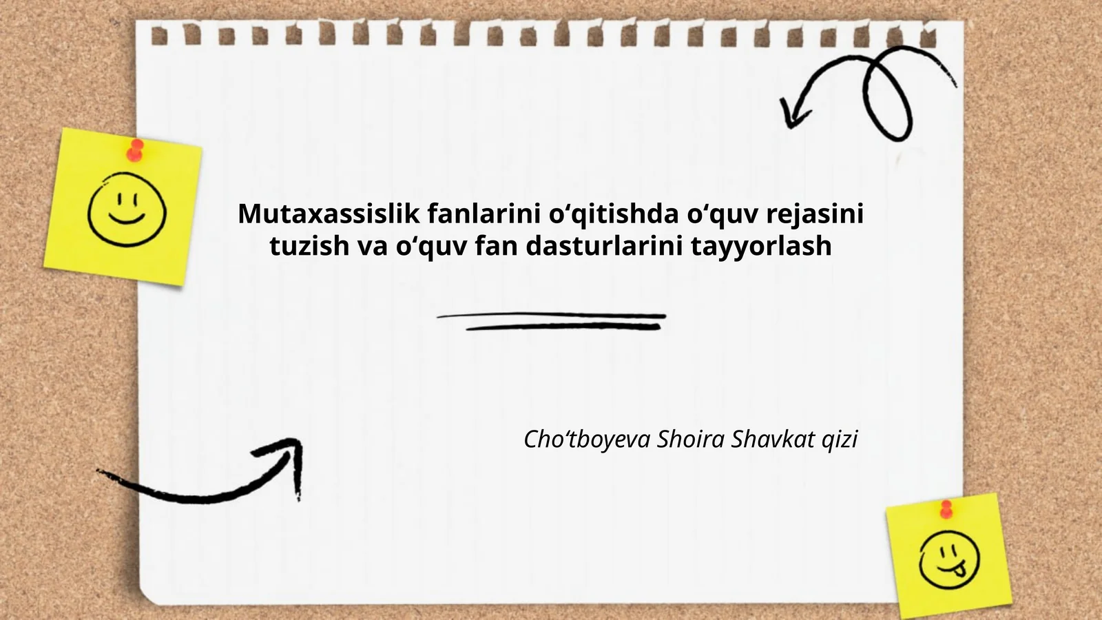 Mutaxassislik fanlarini oʻqitishda oʻquv rejasini tuzish va oʻquv fan dasturlarini tayyorlash