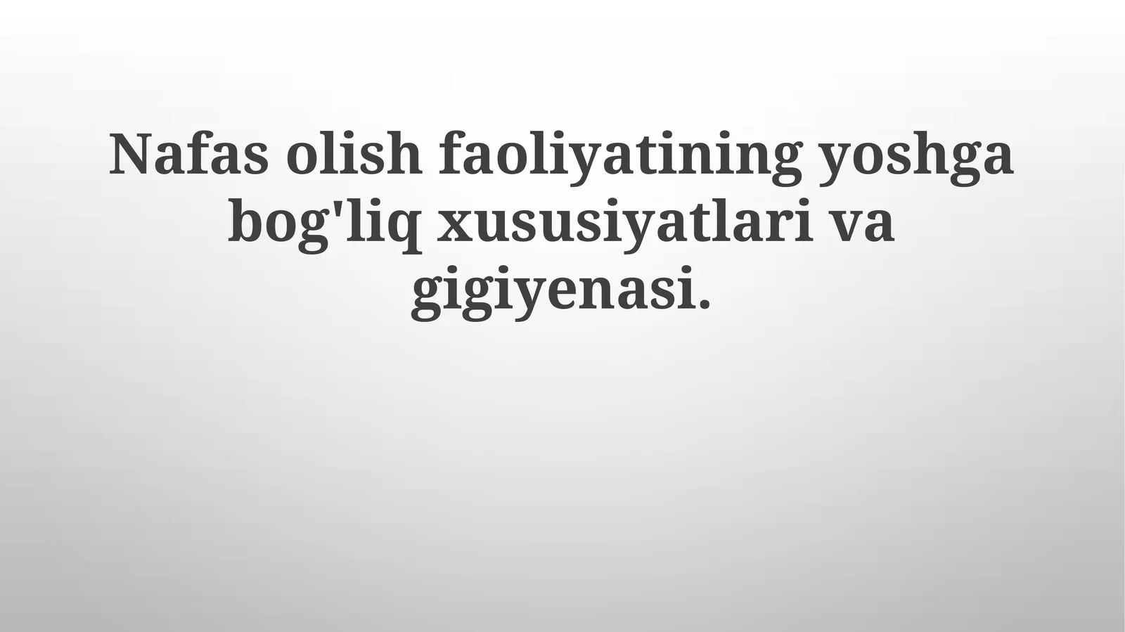 Bolalarda nafas olish gigienasi
