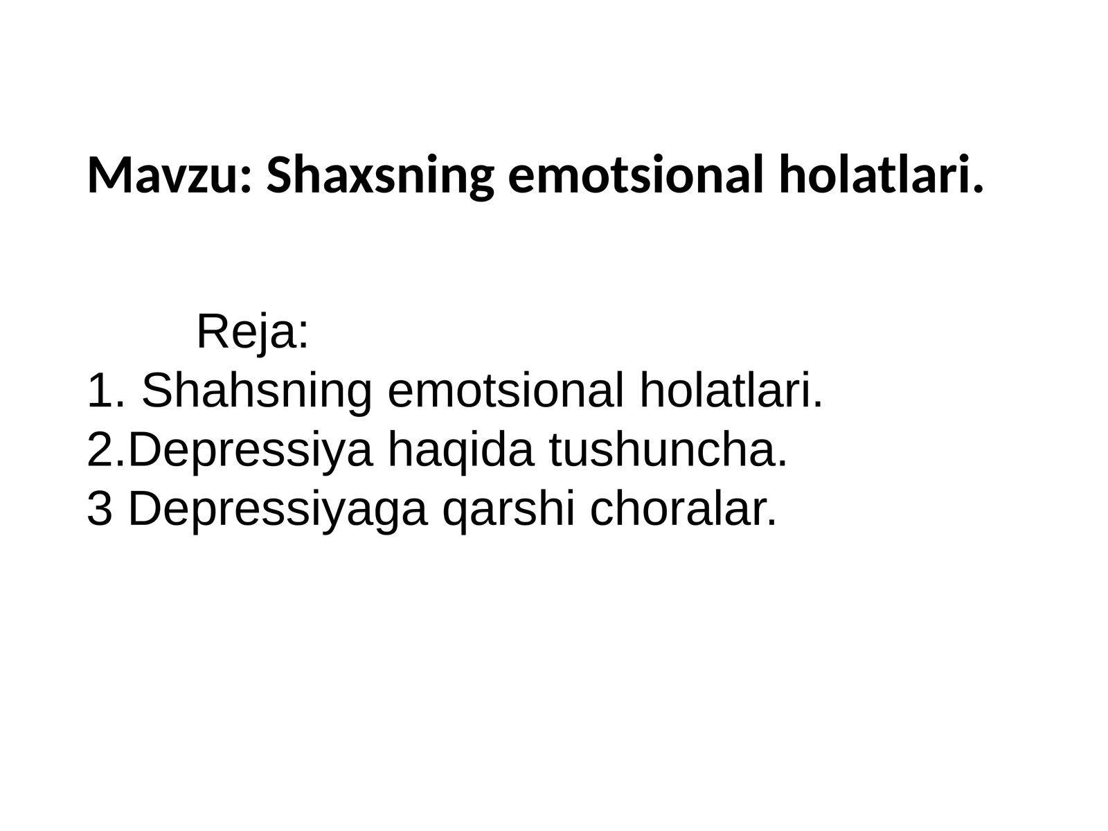 Shaxsning emotsional holatlari