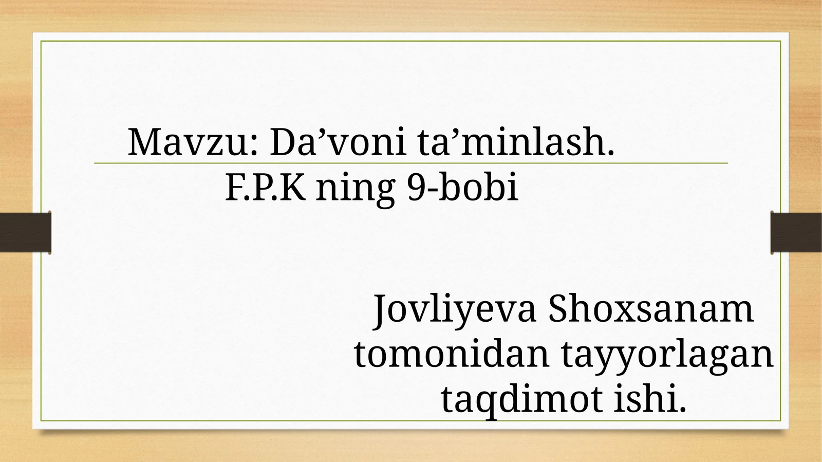 Da’vonita’minlash