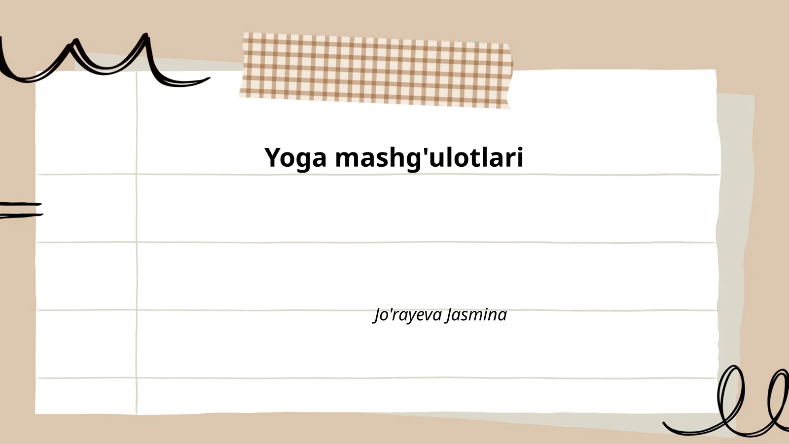 Yoga mashg'ulotlari