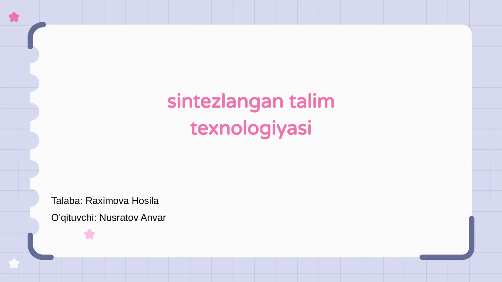 Sintezlangan ta'lim texnologiyasi