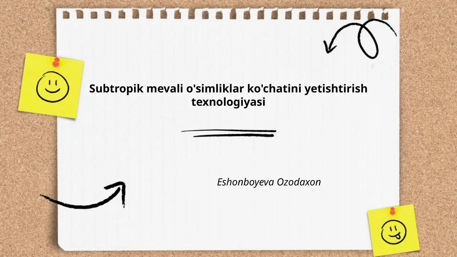 Subtropik mevali o'simliklar ko'chatini yetishtirish texnologiyasi