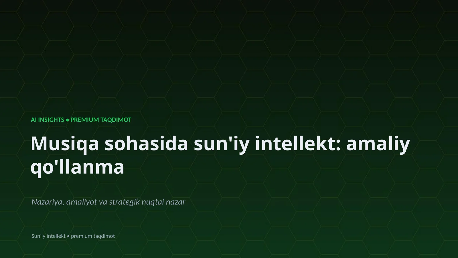 Sun'iy Intellekt: Amaliy Qo'llanma