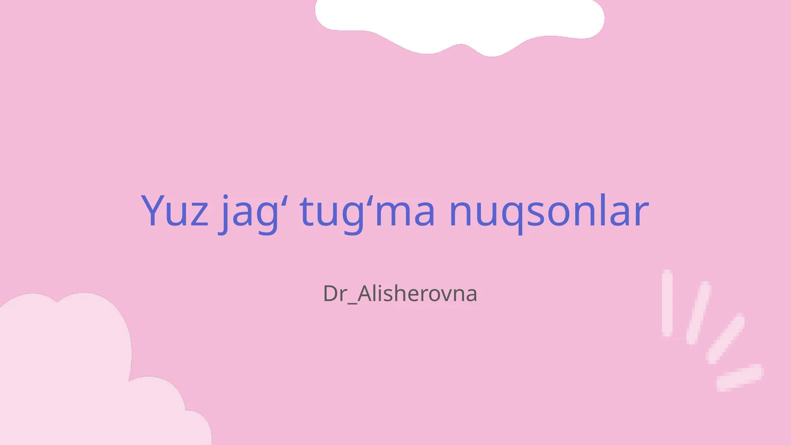 Yuz jagʻ tugʻma nuqsonlar