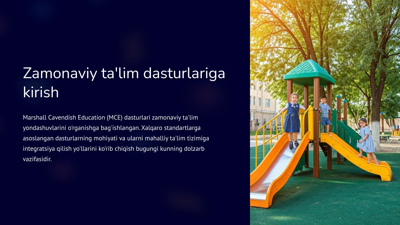 Zamonaviy ta'lim dasturlariga kirish
