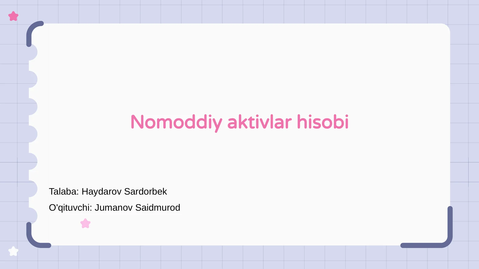 Nomoddiy aktivlar hisobi