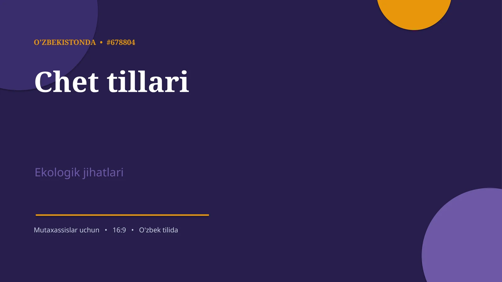 Chet tillari Ekologik jihatlari