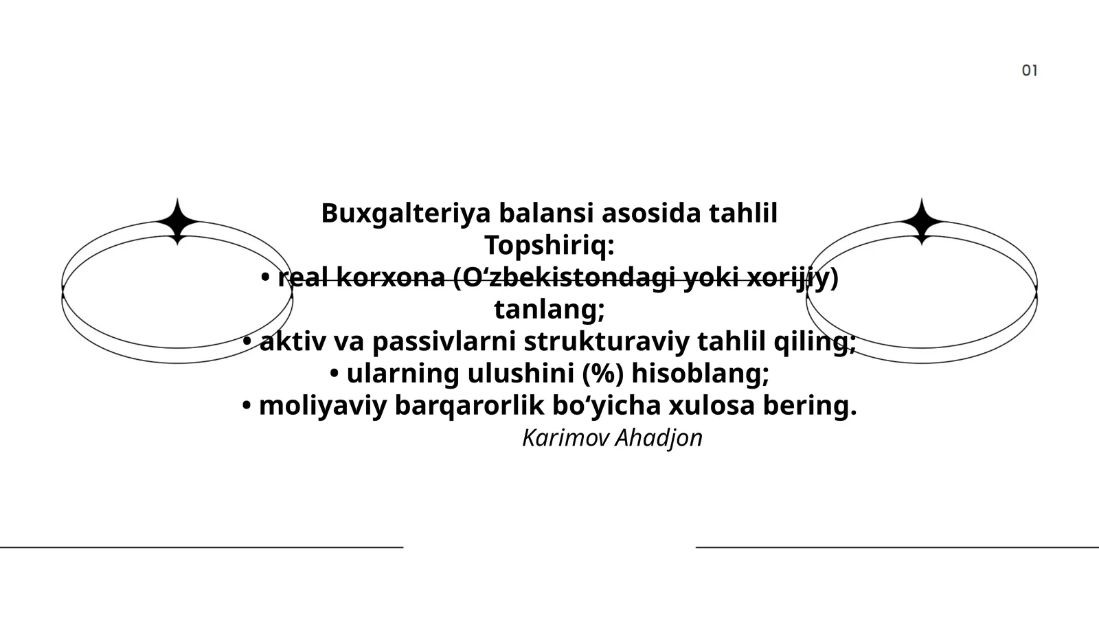 Buxgalteriya balansi asosida tahlil
