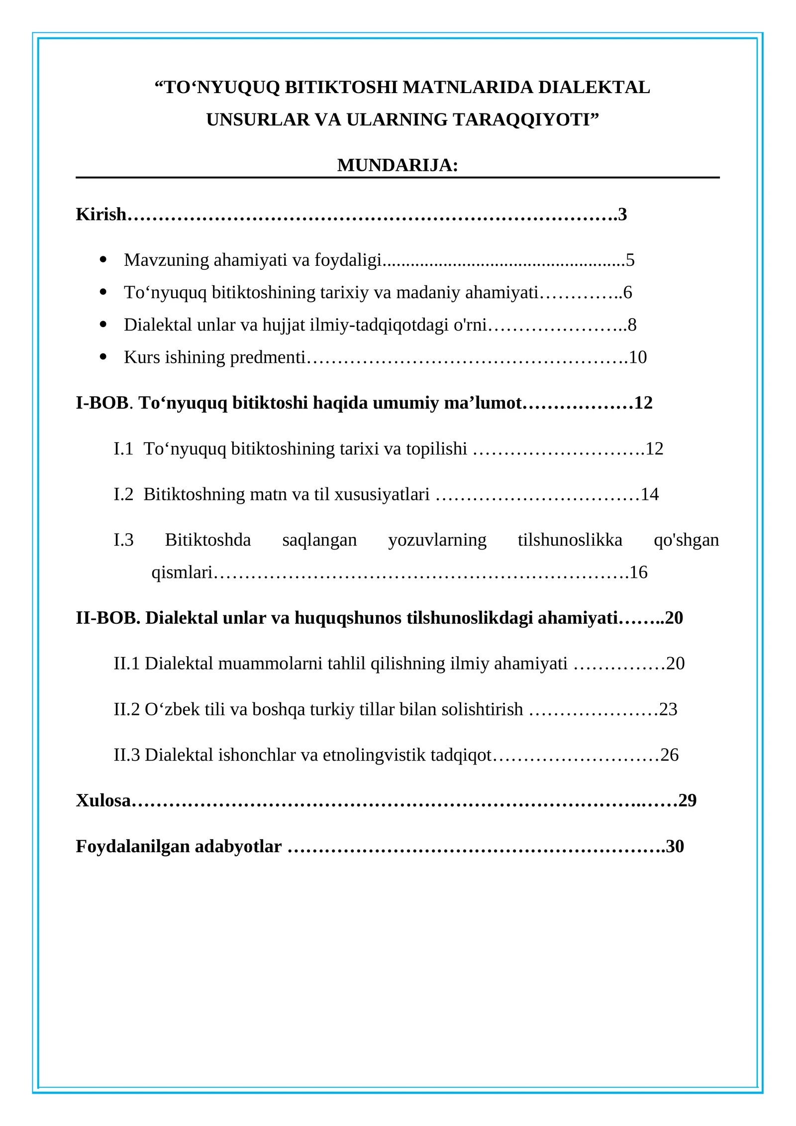 TOʻNYUQUQ BITIKTOSHI MATNLARIDA DIALEKTAL UNSURLAR VA ULARNING TARAQQIYOTI