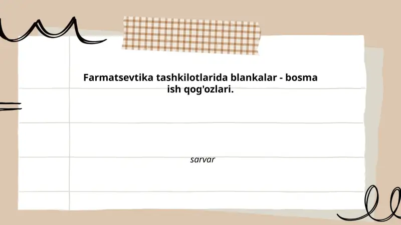 Retsept blankalari va ularning turlari