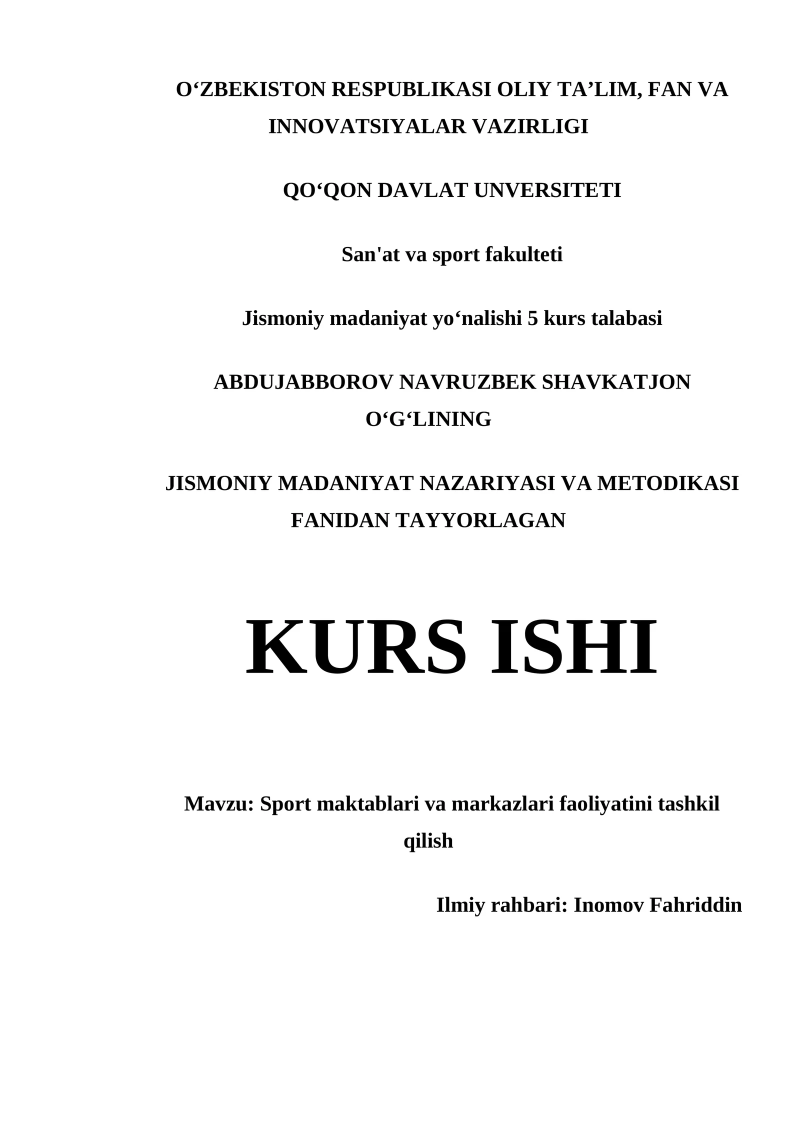 Jismoniy madaniyat nazariyasi va metodikasi