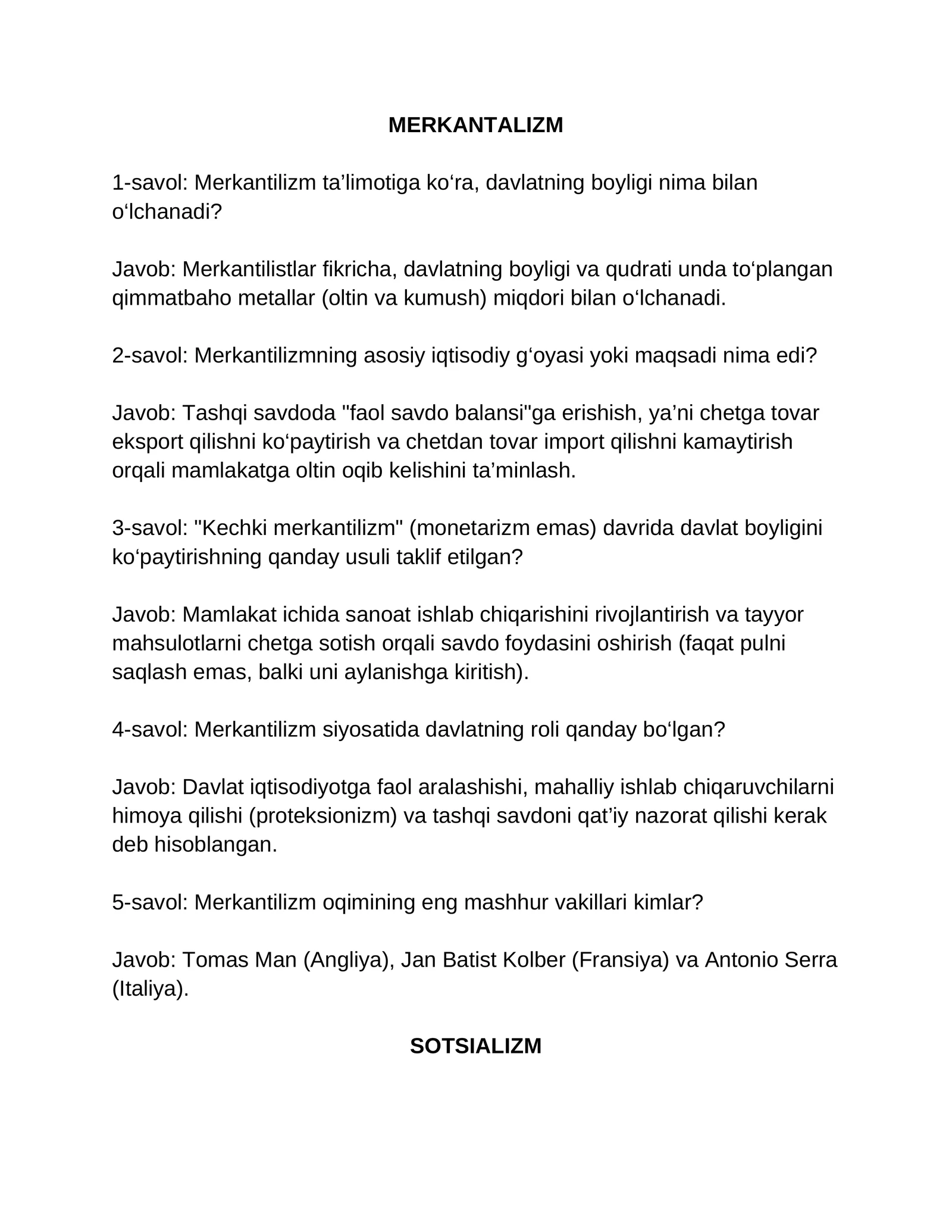 MERKANTALIZM