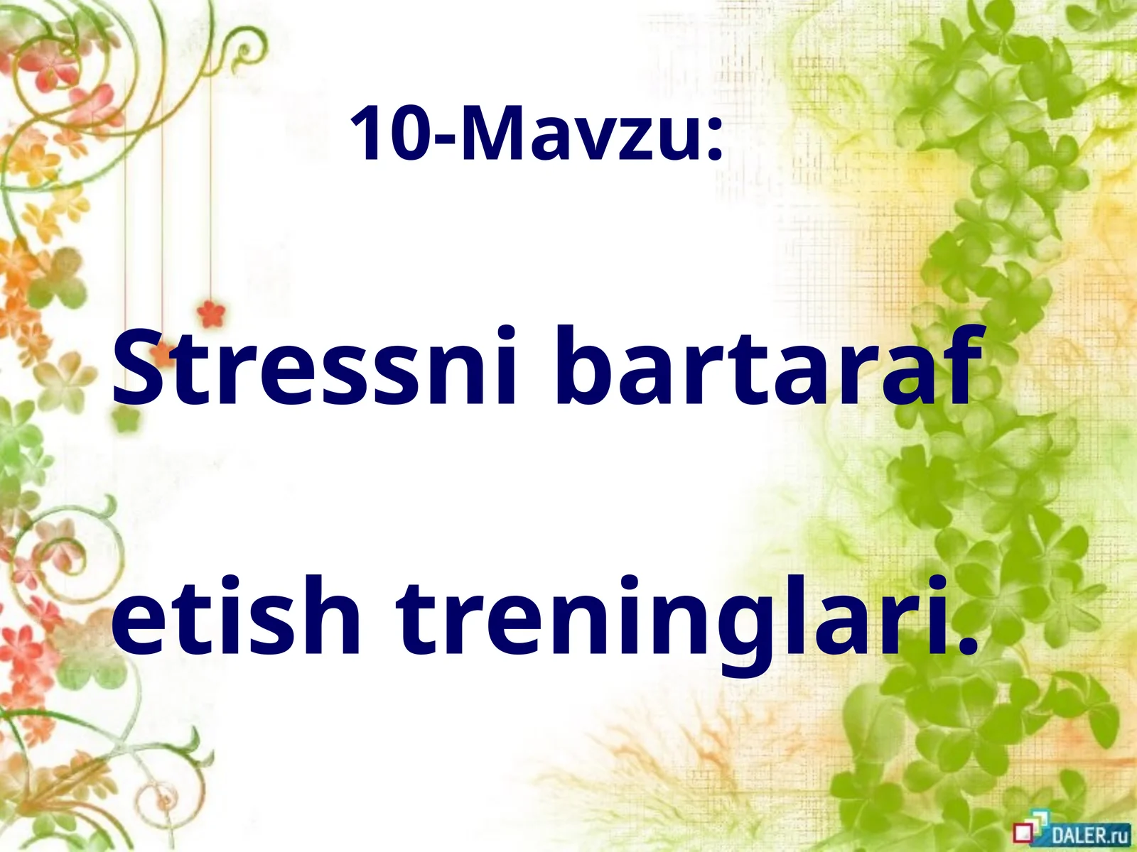 Stressni bartarafetish treninglari