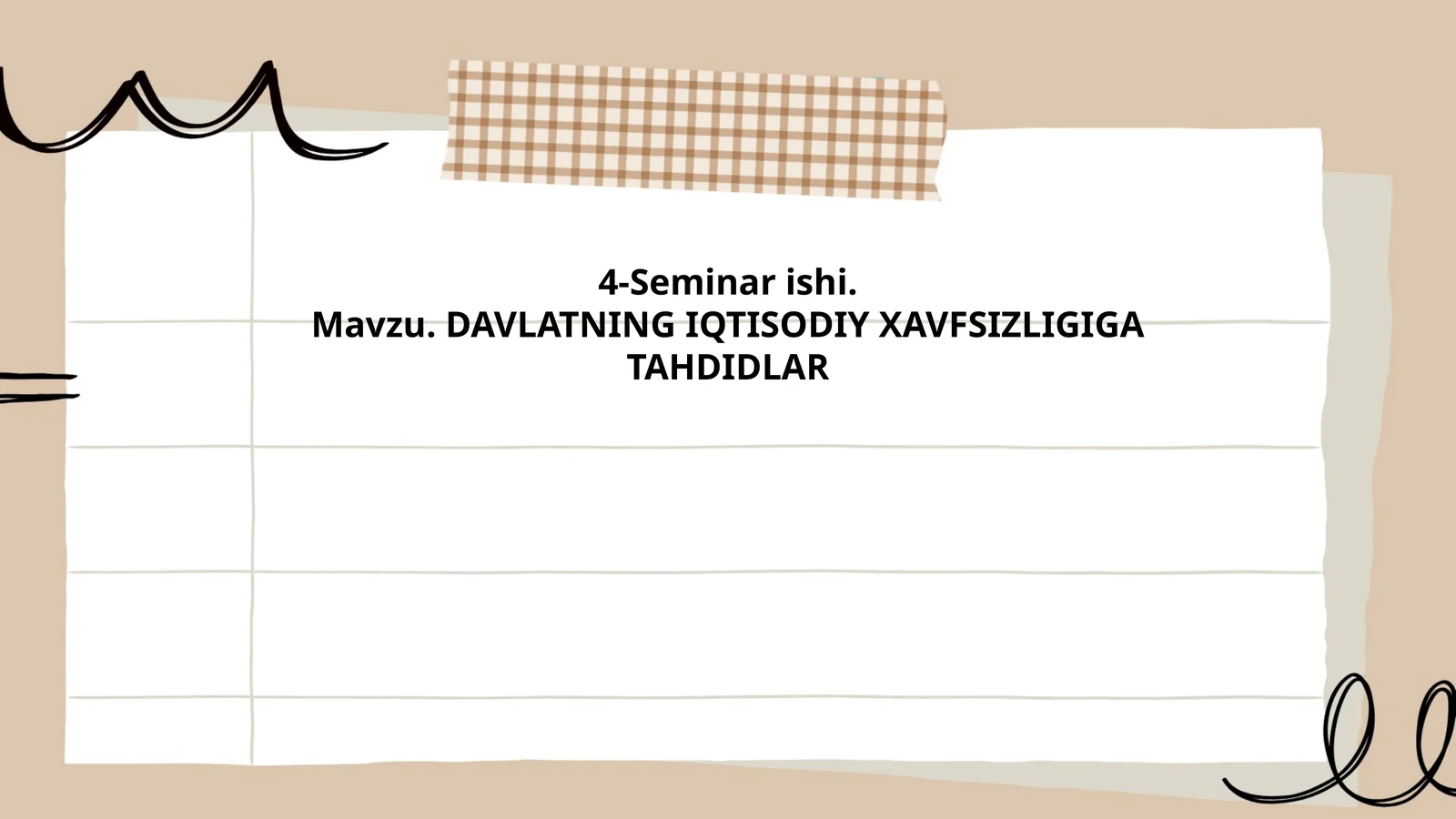 DAVLATNING IQTISODIY XAVFSIZLIGIGA TAHDIDLAR