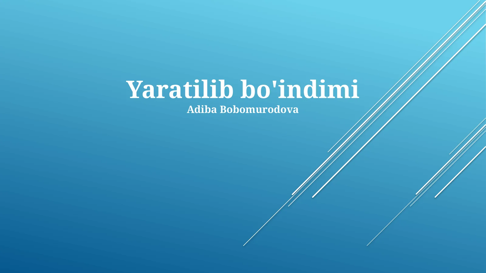 Yaratilib bo'indimi
