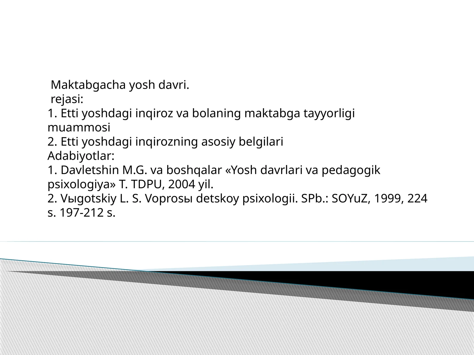 Maktabgacha yosh davri