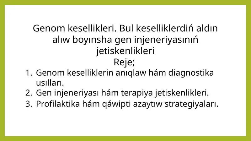 Genom kesellikleri