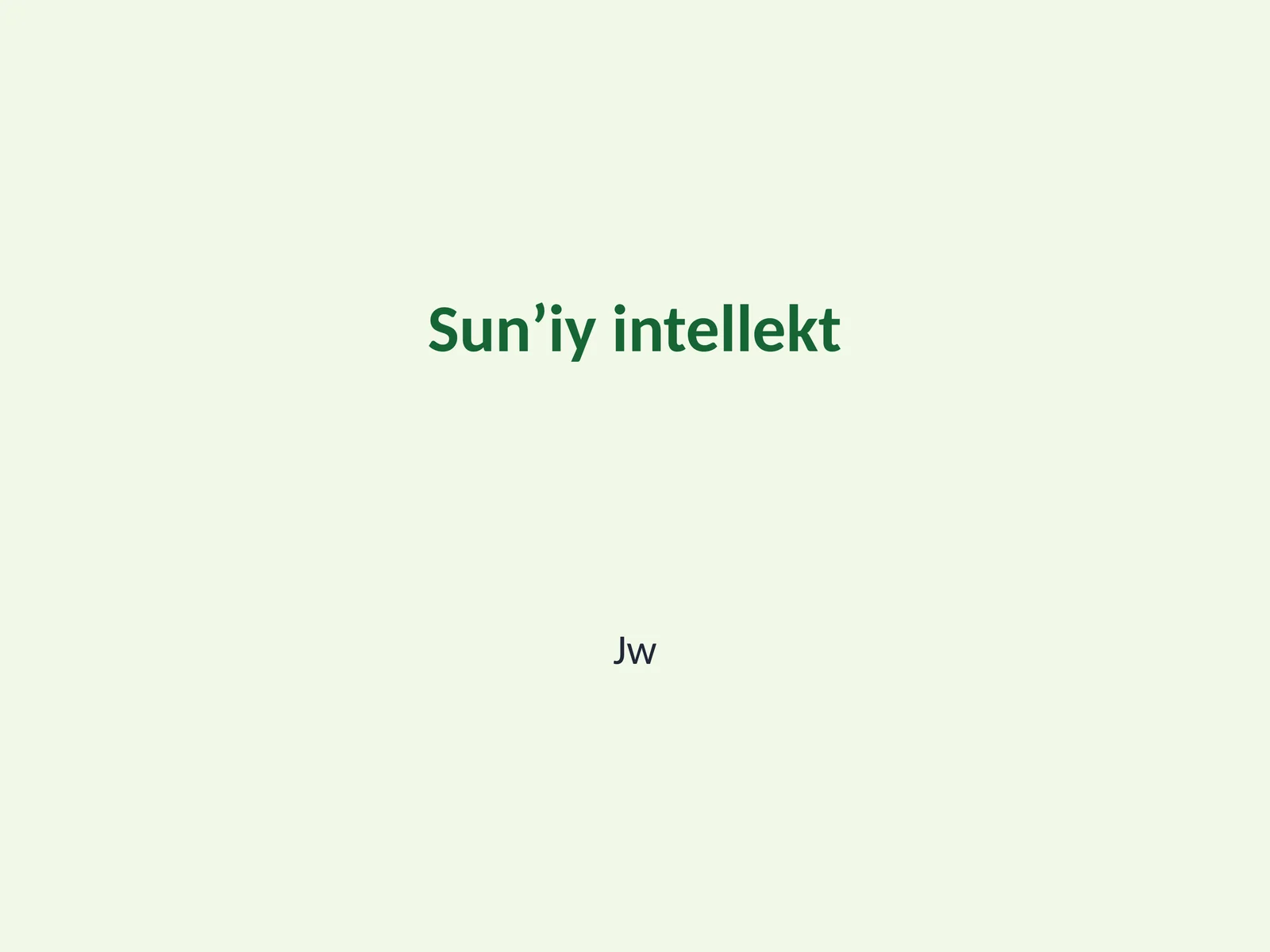 Sunʼiy intellekt