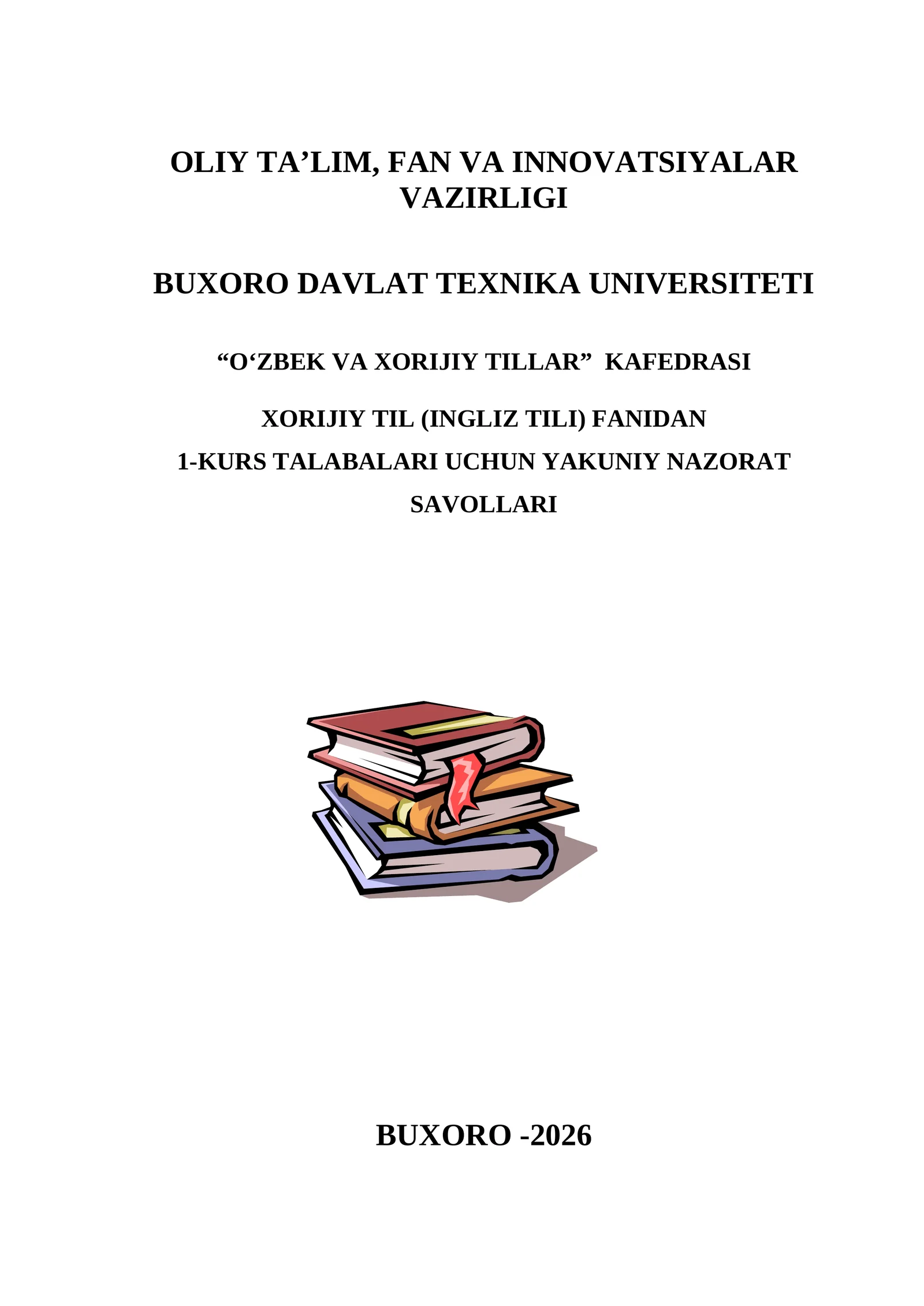 Yakuniy nazorat savollari