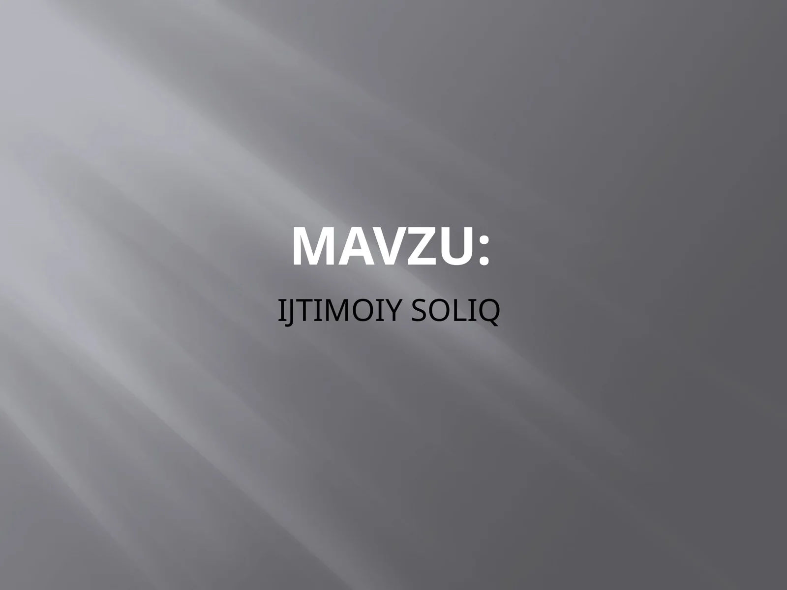IJTIMOIY SOLIQ