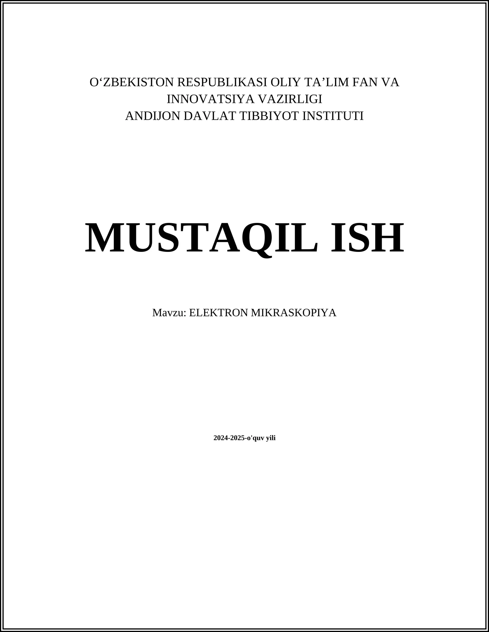 ELEKTRON MIKRASKOPIYA