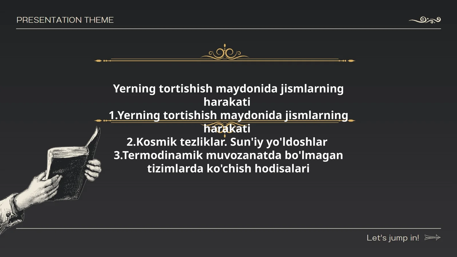 Yerning tortishish maydonida jismlarning harakati