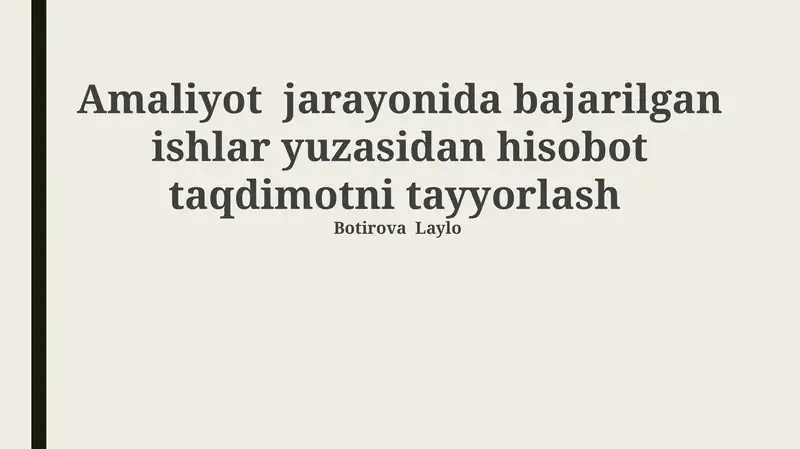 Taqdimotning samarali usullari