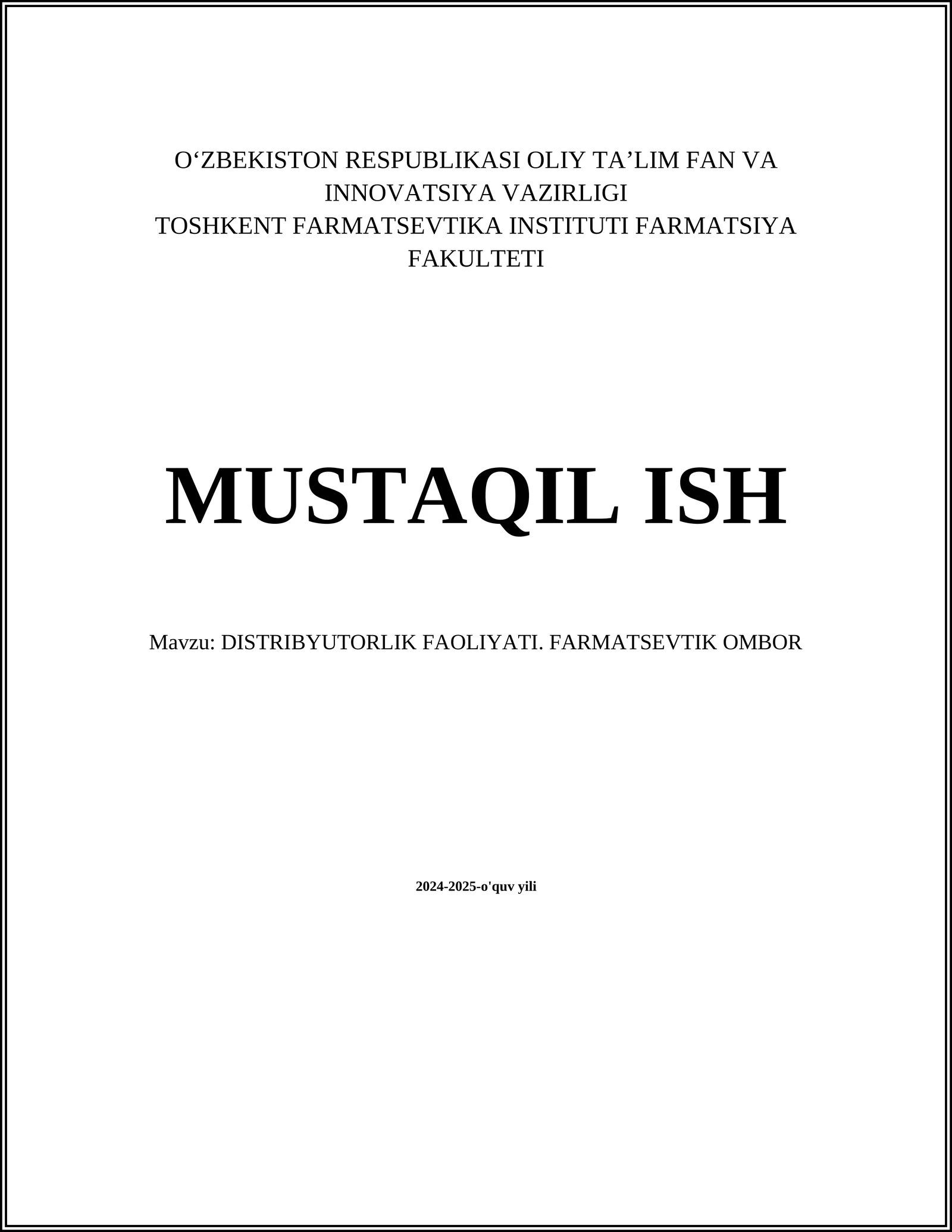 DISTRIBYUTORLIK FAOLIYATI