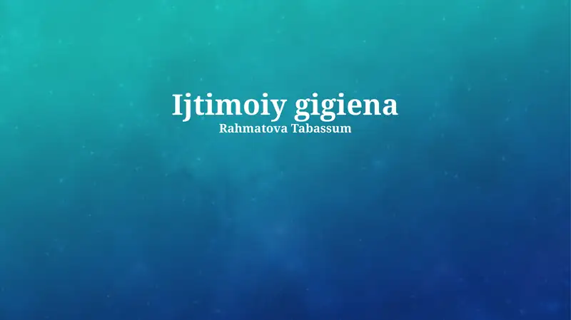 Ijtimoiy gigiena