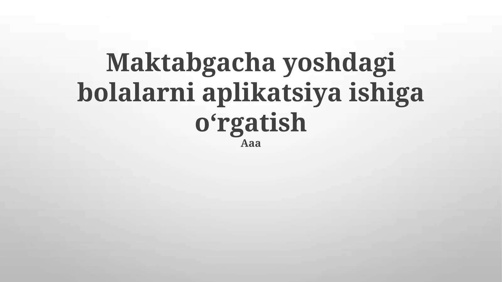 Maktabgacha yoshdagi bolalarni aplikatsiya ishiga oʻrgatish
