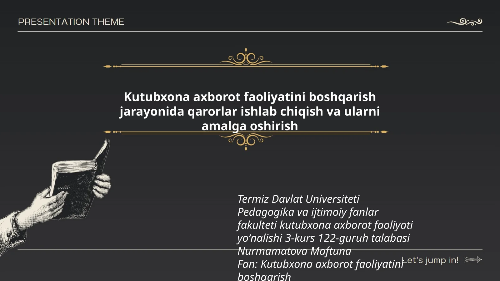 Kutubxona axborot faoliyatini boshqarish jarayonida qarorlar ishlab chiqish va ularni amalga oshirish