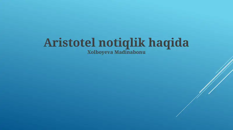 Aristotel notiqlik haqida