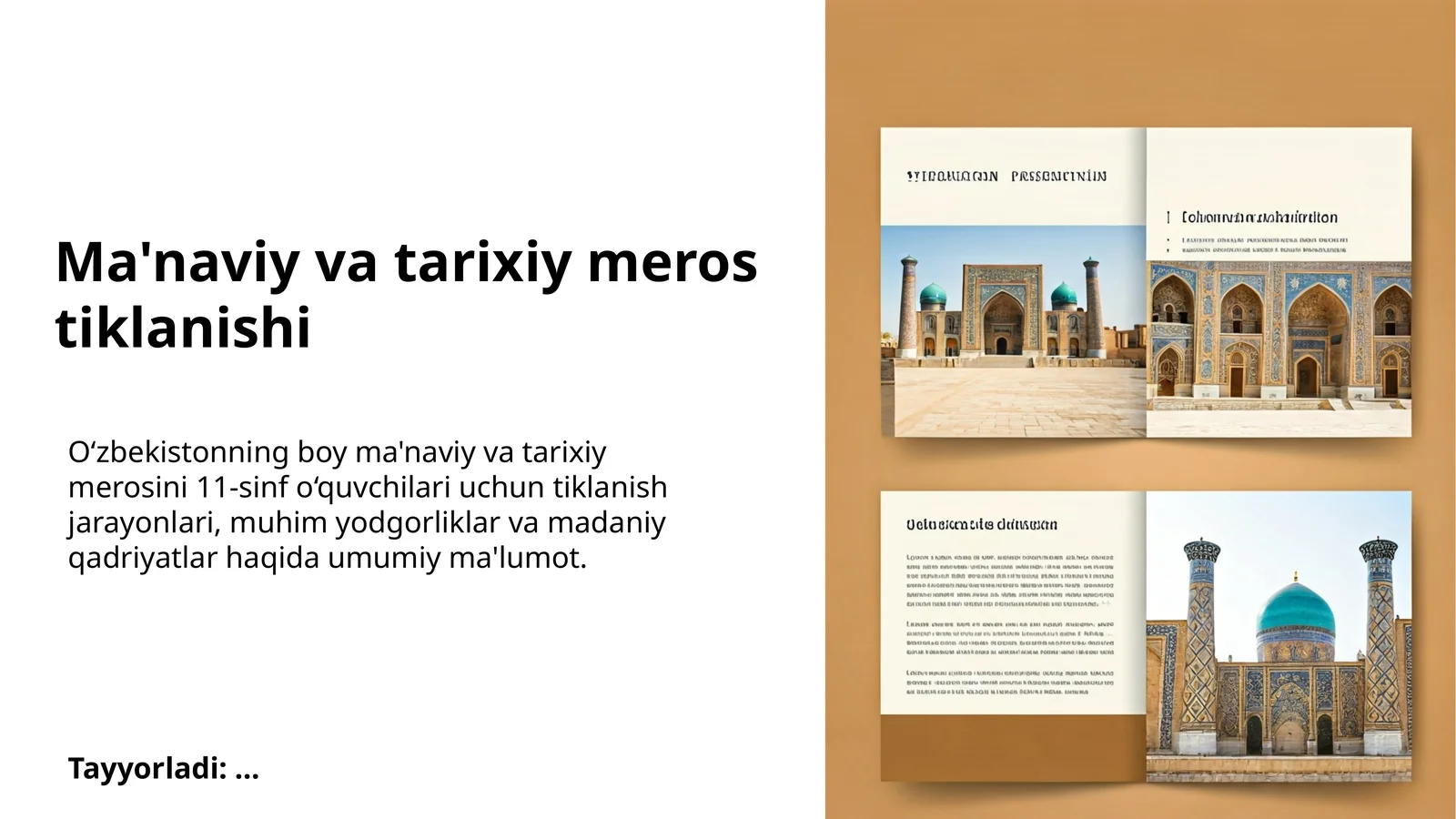 Ma'naviy va tarixiy meros tiklanishi