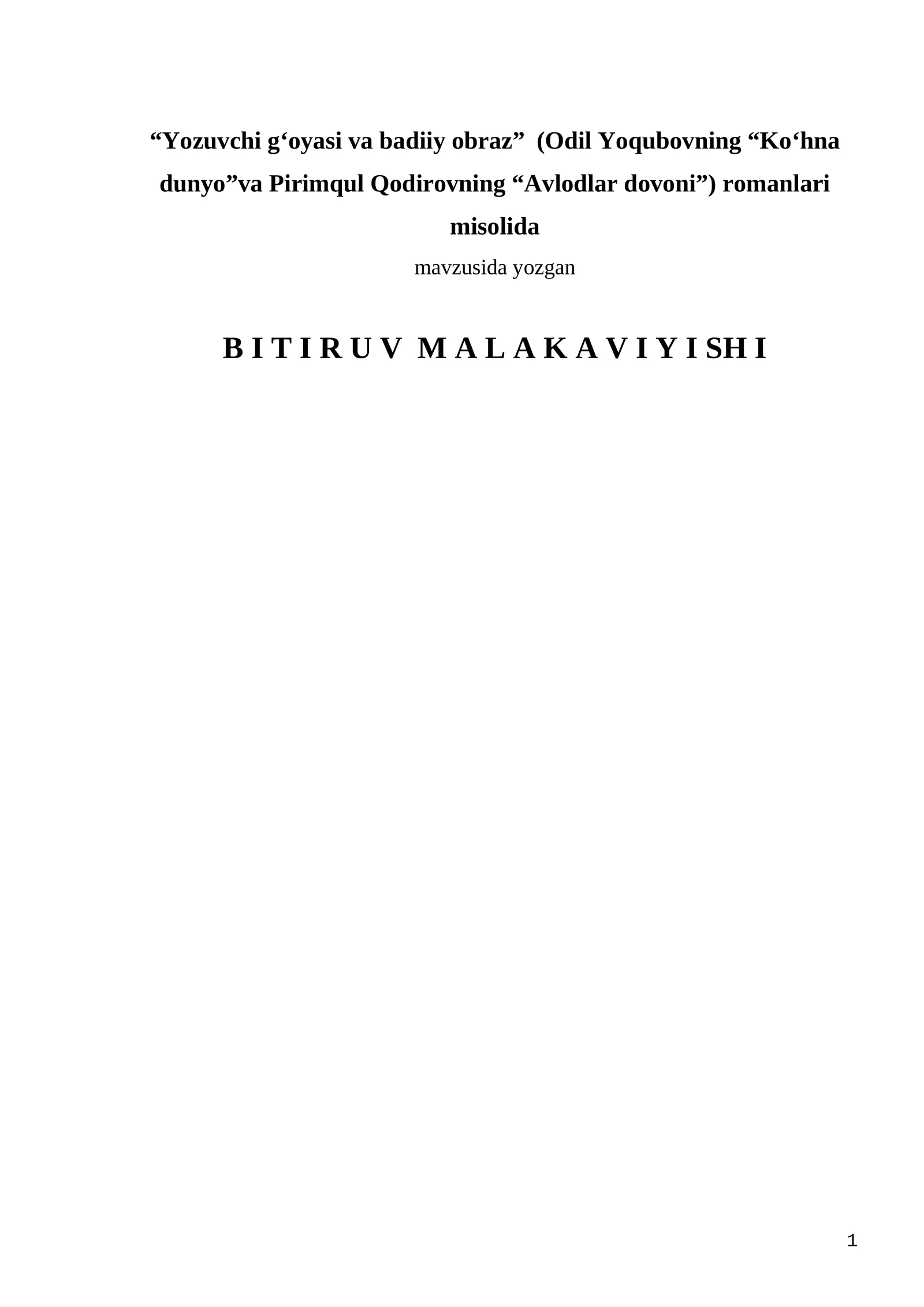 Yozuvchi g‘oyasi va badiiy obraz