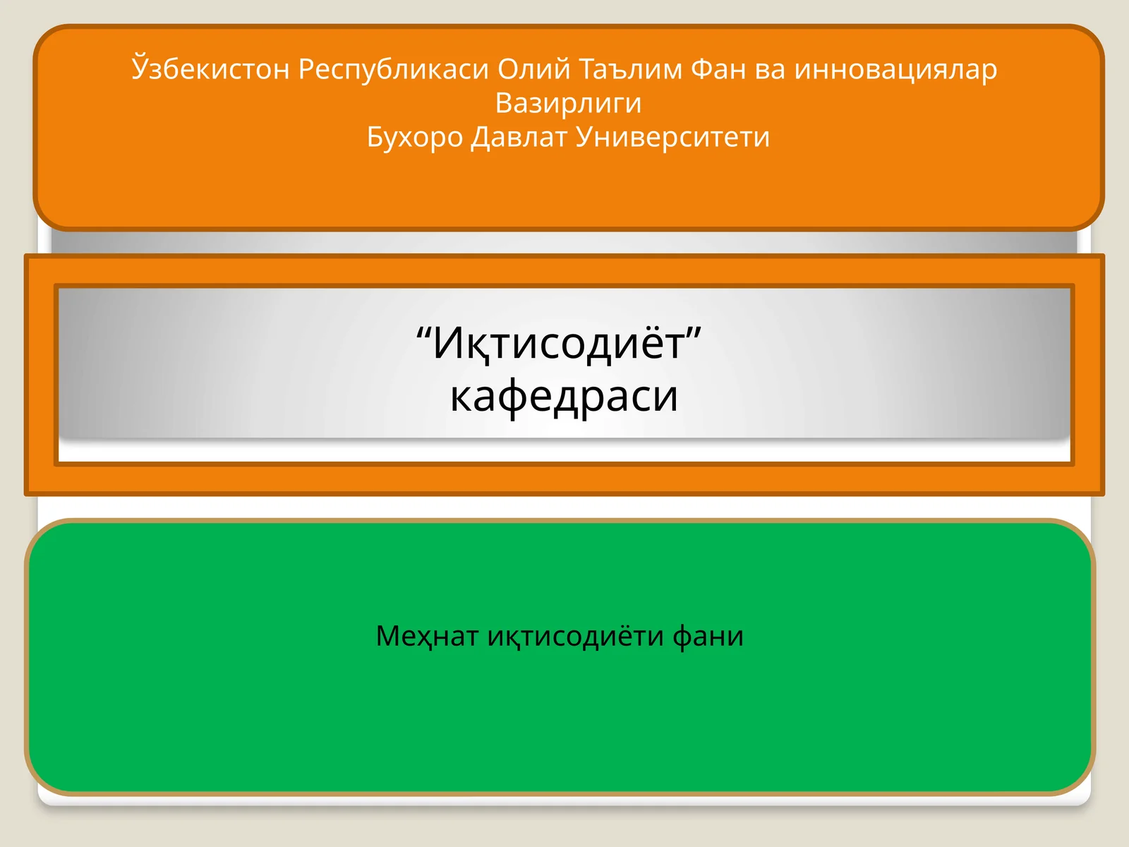 Меҳнат иқтисодиёти фани