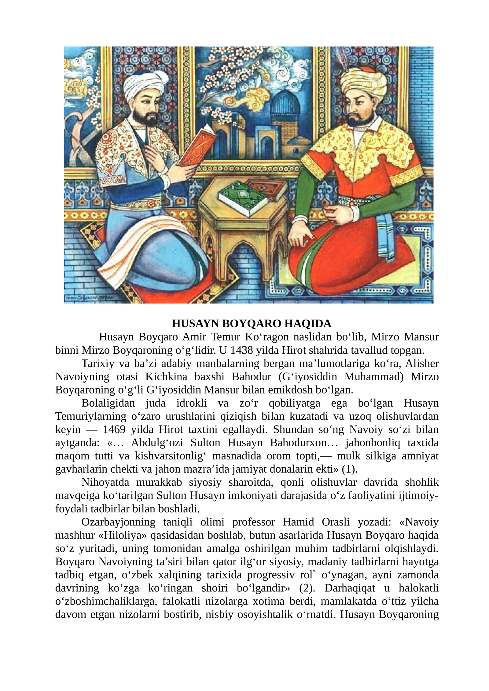 Husayn Boyqaro Haqida