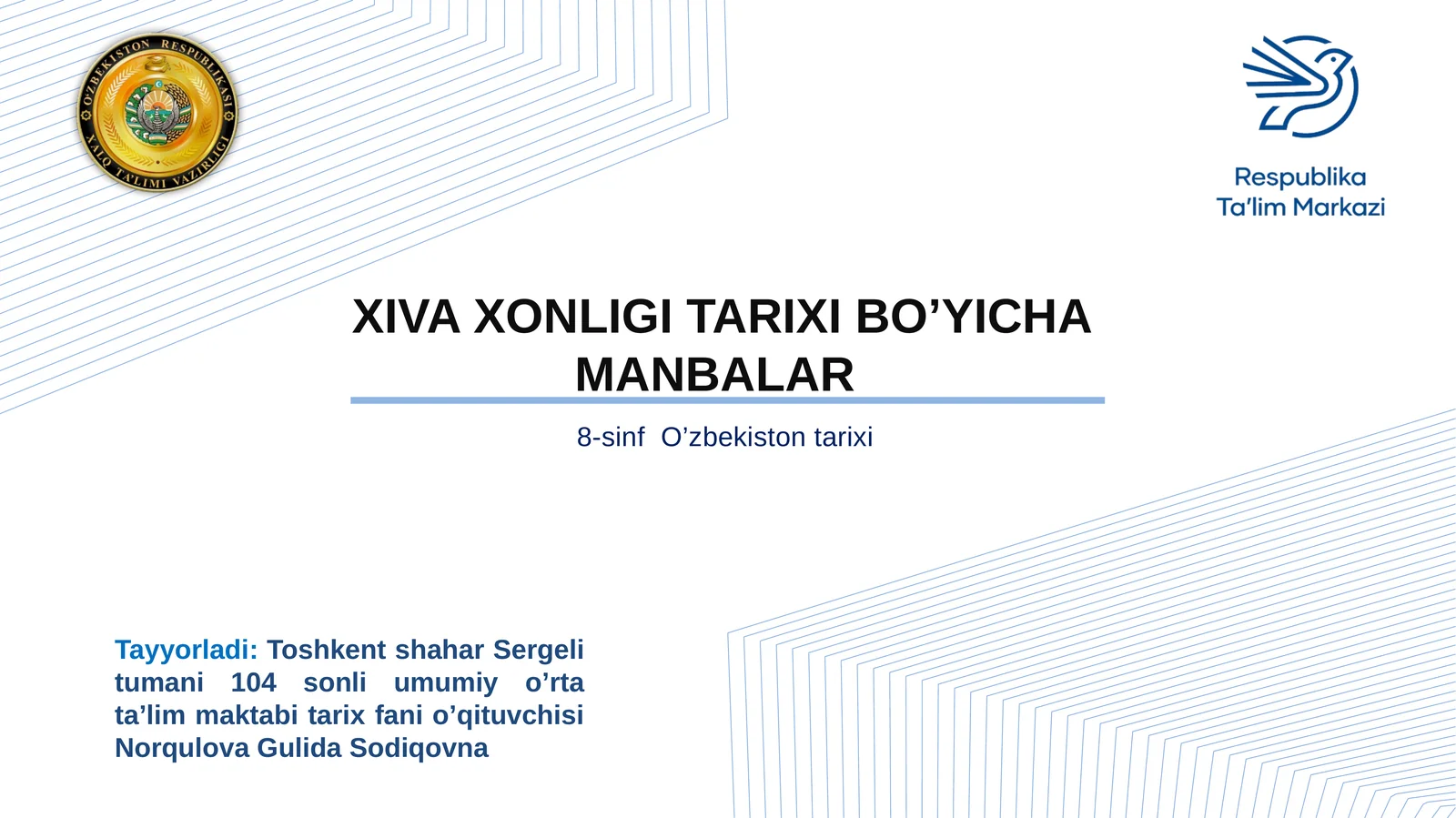 XIX-XIX asrning birinchi yarmida Xiva xonligi tarixi bo'yicha manbalar