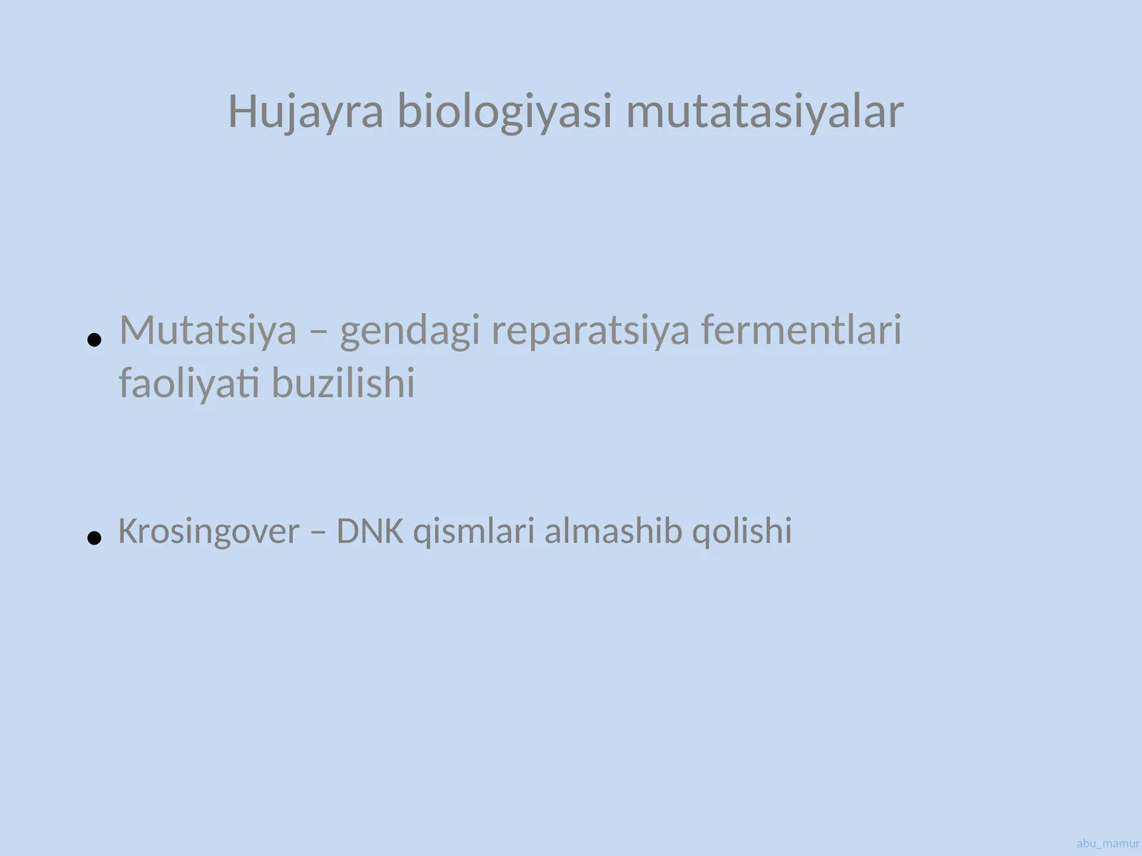 Hujayrabiologiyasimutatasiyalar