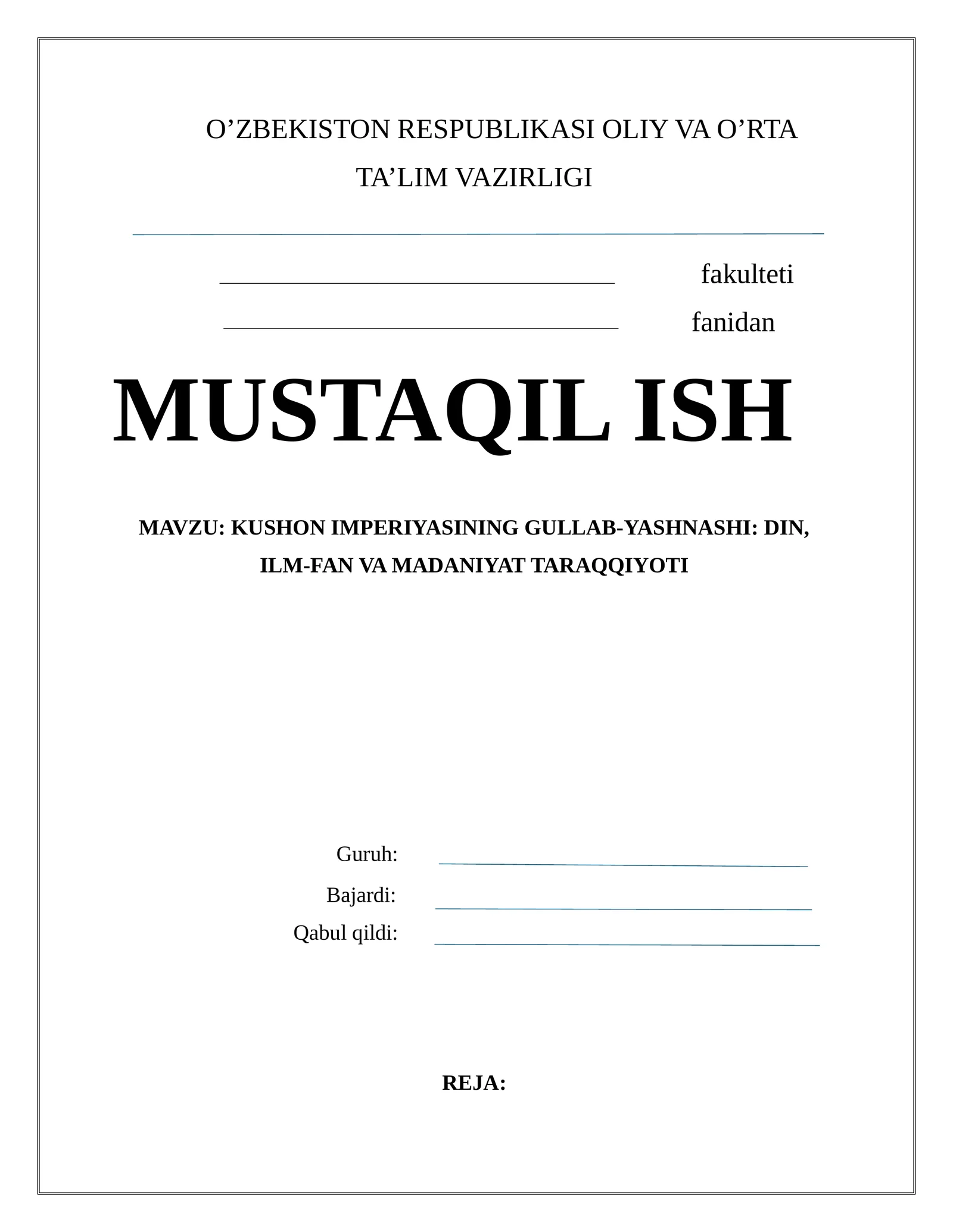 KUSHON IMPERIYASINING GULLAB-YASHNASHI: DIN, ILM-FAN VA MADANIYAT TARAQQIYOTI