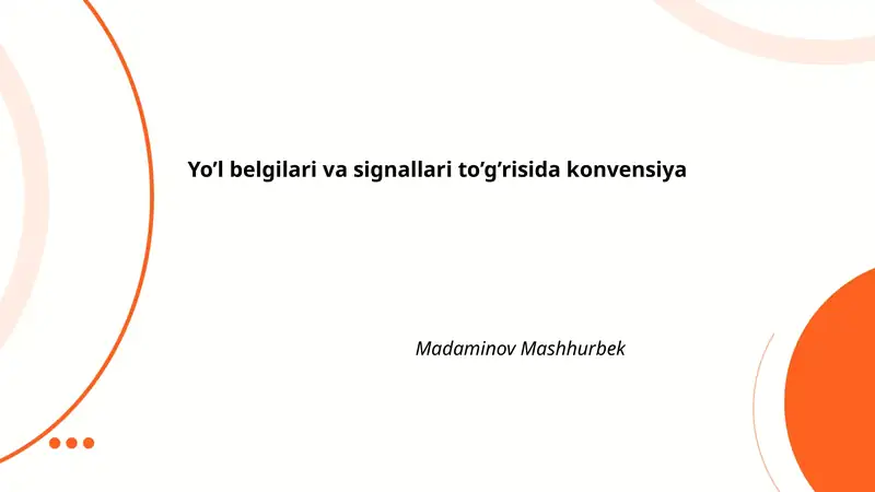 Yo’l belgilari va signallari to’g’risida konvensiya