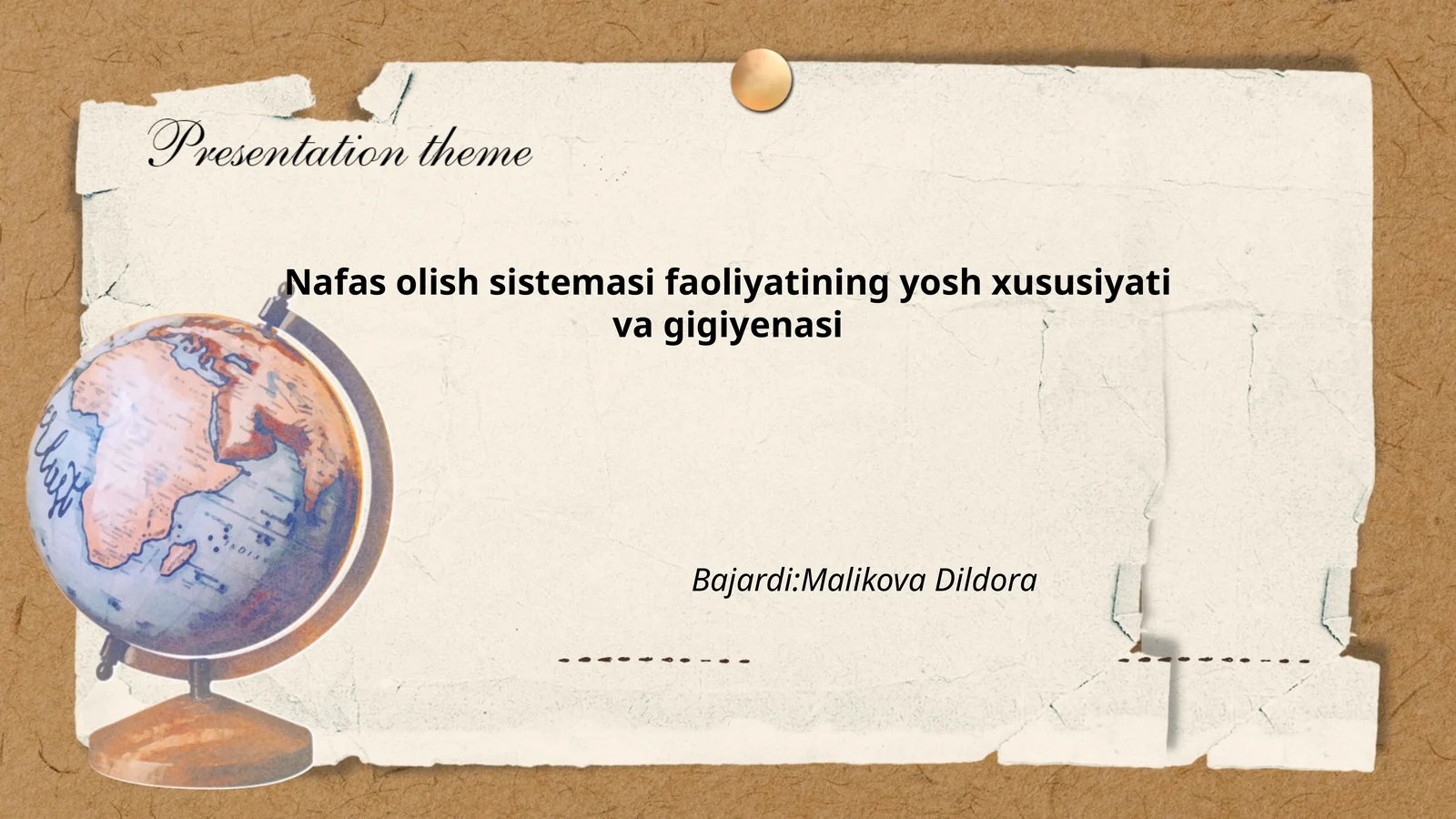 Nafas olish sistemasi faoliyatining yosh xususiyati va gigiyenasi
