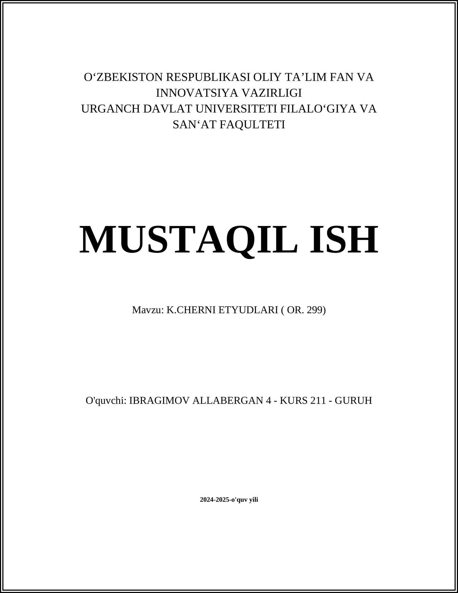 K.CHERNI ETYUDLARI ( OR. 299)