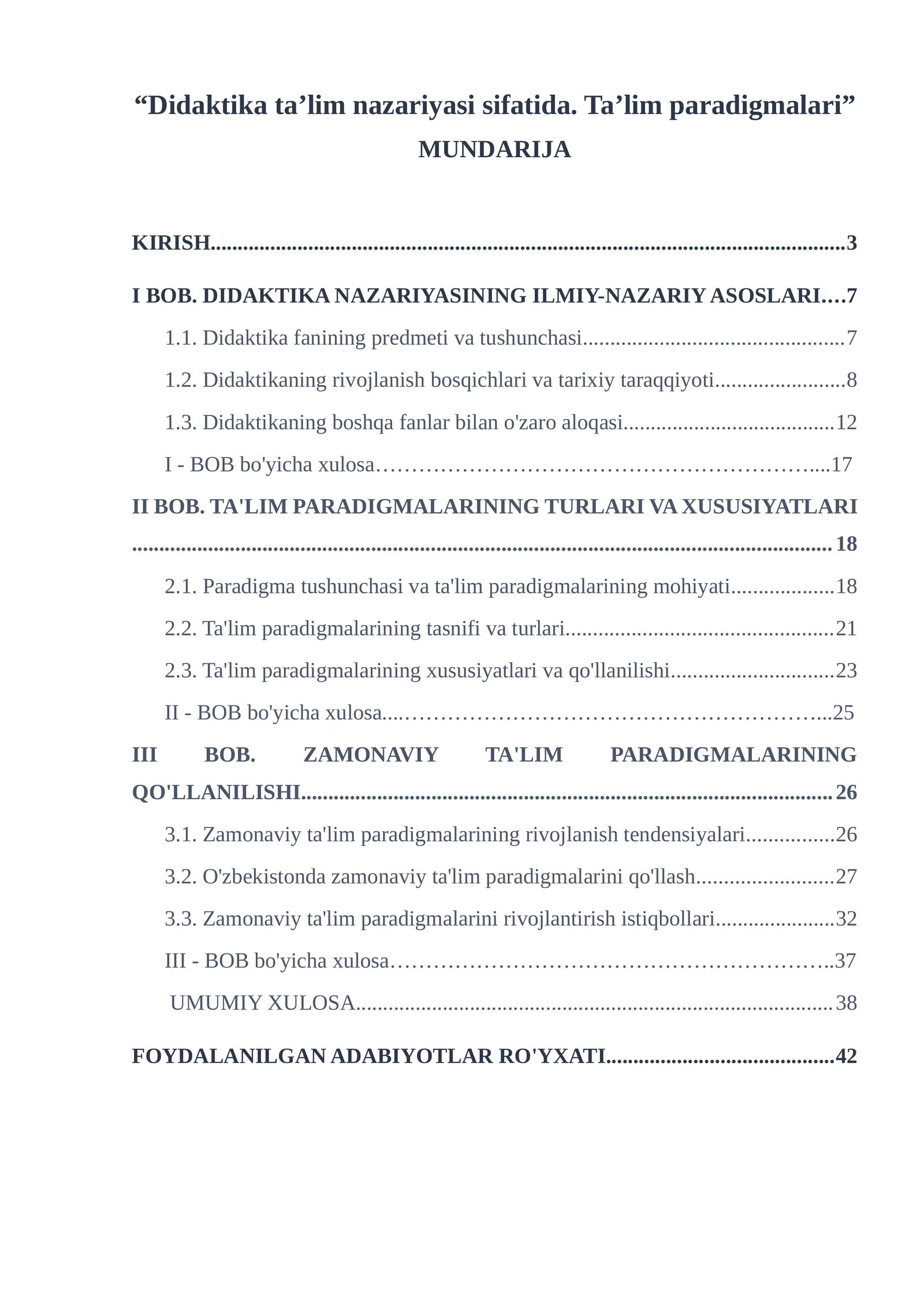 Didaktika ta’lim nazariyasi sifatida. Ta’lim paradigmalari