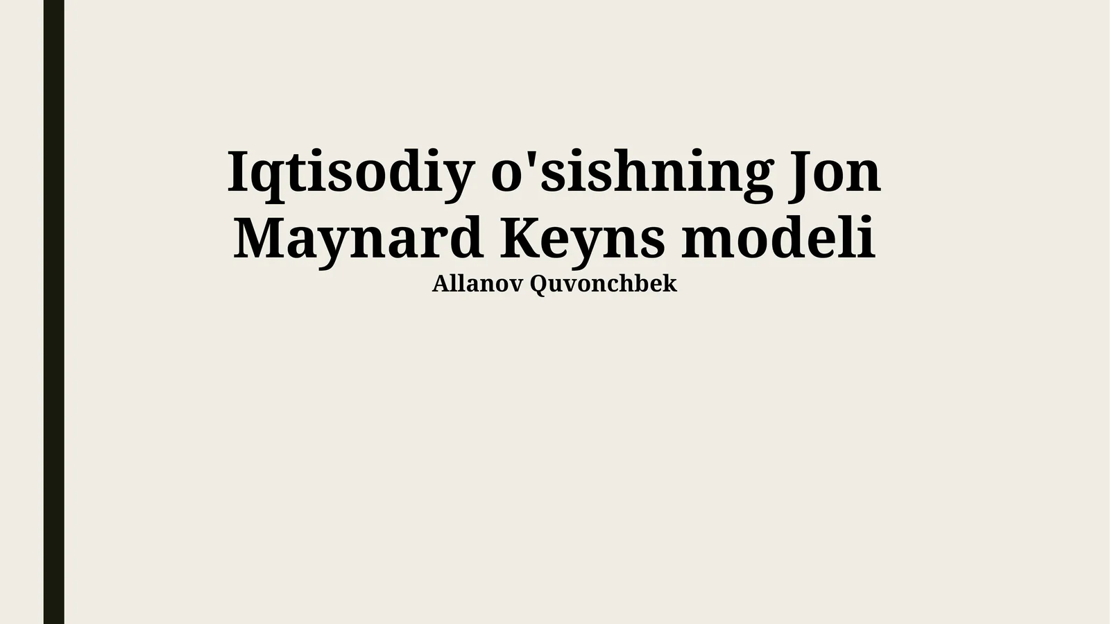 Keynes iqtisodiy o'sish modeli