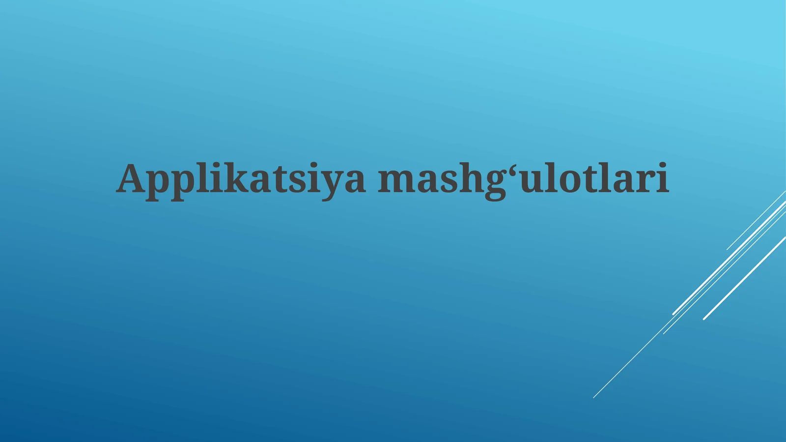 Applikatsiyamashgʻulotlari