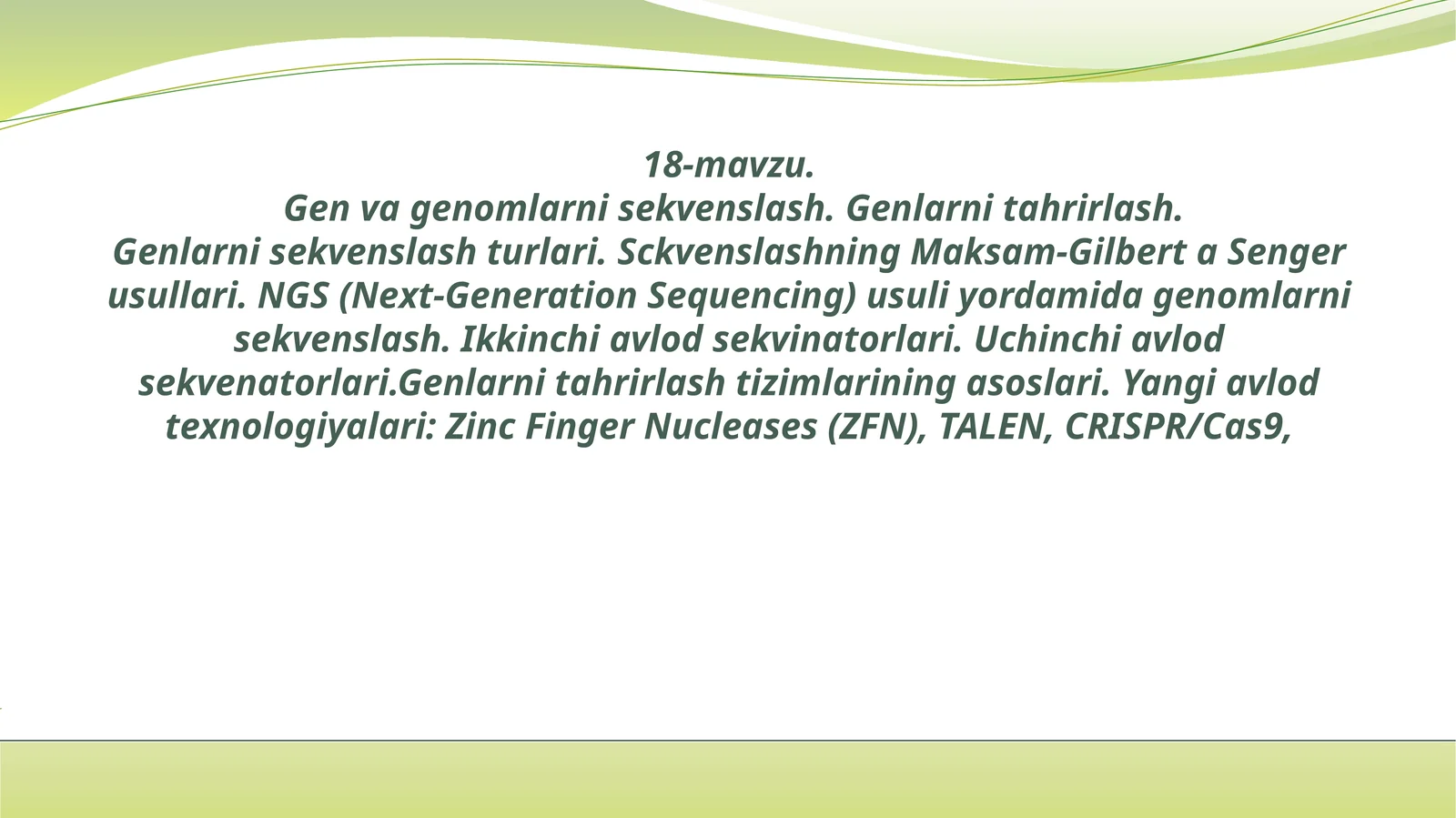 Gen va genomlarni sekvenslash