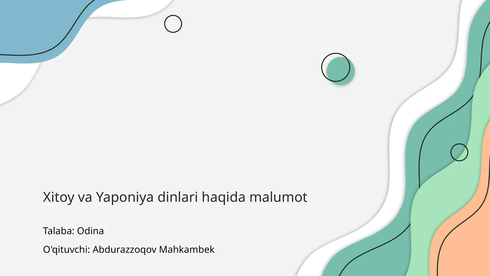 Xitoy va Yaponiya dinlari haqida malumot